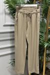 2803 Kot Bel Bağcıklı Havuç Pantolon Bej