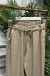 2803 Kot Bel Bağcıklı Havuç Pantolon Bej