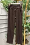 2803 Kot Bel Bağcıklı Havuç Pantolon Koyu Kahve