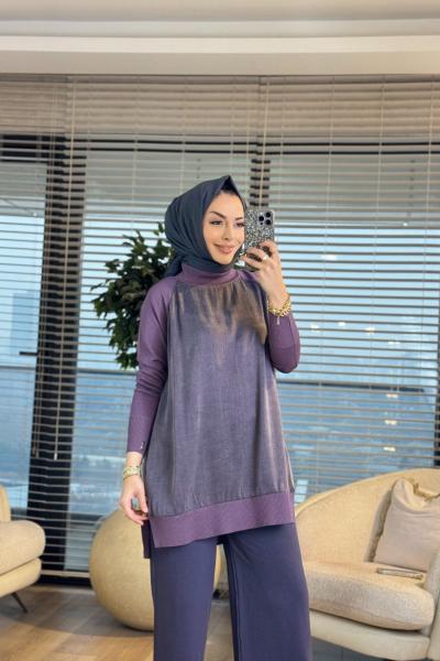 286 Düz Kupra Yandan Fermuarlı Tunik Gül