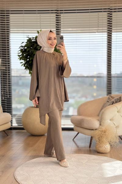2868 Şal Yaka Detaylı Takım Haki