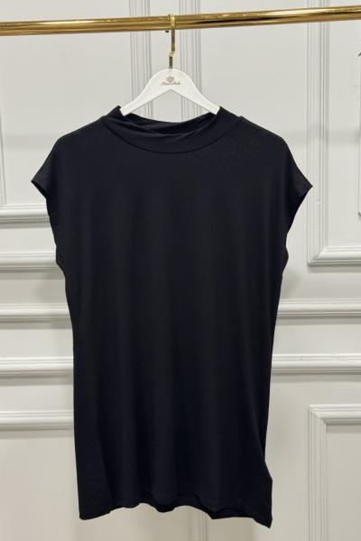 2948 Yüksek Yaka Kolsuz İçlik Siyah