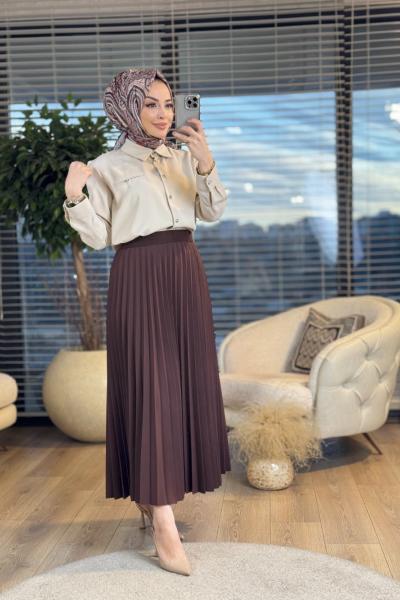 32174 Klasik Cepli Gömlek Bej