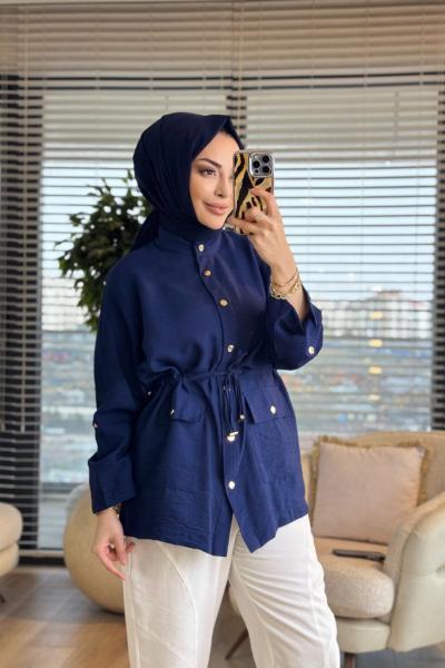 3280 Çıtçıt Detaylı Kap Lacivert