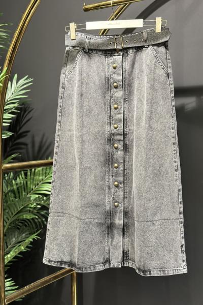 3313 Kot Önden Düğmeli Etek Antrasit