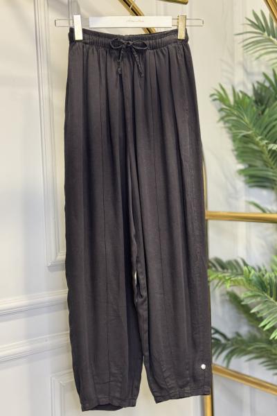 34040 Tencel Konik Pantolon Siyah