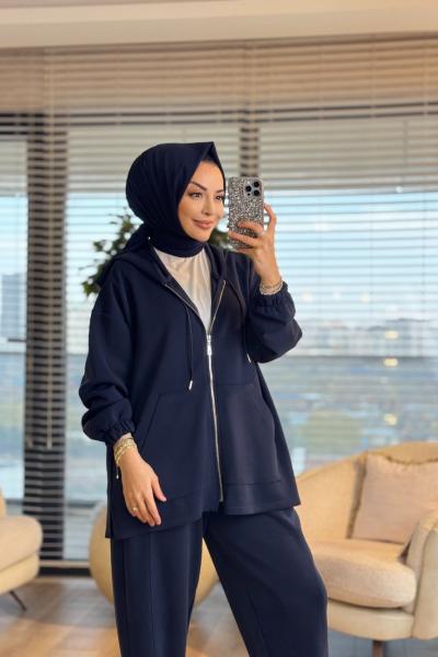 34491 Bomberli Konik Pantonlu Takım Lacivert