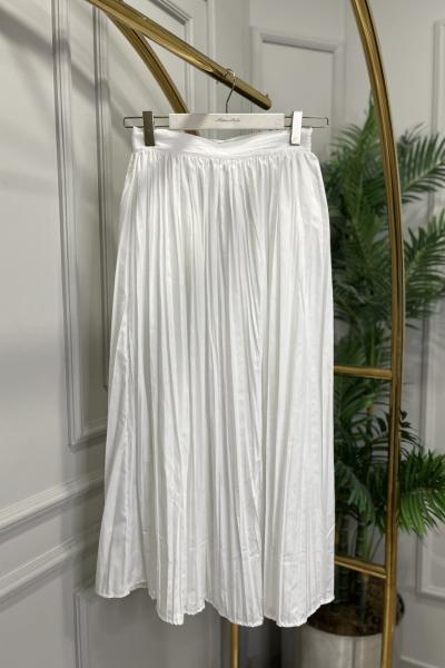 35138 Kırışık Etek Ekru