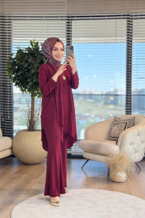 3928 Mahinur Takım Bordo