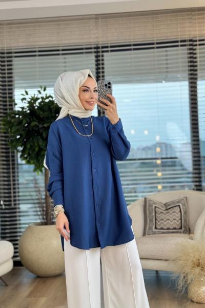 4008 Ada Gömlek Gece Mavi