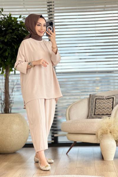 4119 Feriha Takım Bej