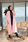4142 Saçak Uzun Hırka Pembe