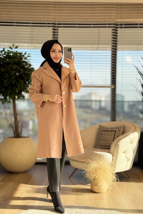 4147 Diana Kaşmir Kap Latte