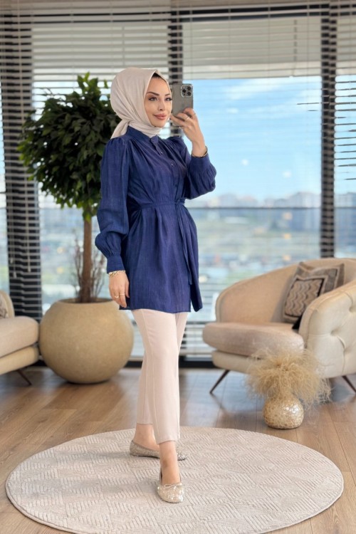 4157 Nare Gömlek Lacivert