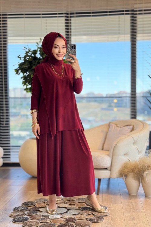 4214 İrem Asimetrik Takım Bordo
