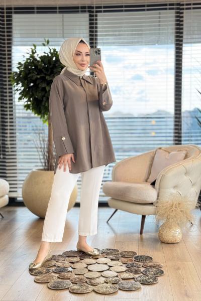 4375 Kalın Manşetli Gömlek Antrasit