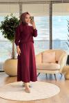 4425 Dikiş Detaylı Etekli Oysho Takım Bordo