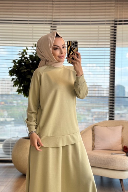 4425 Dikiş Detaylı Etekli Oysho Takım Mint