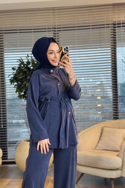 4447 Oysho Fermuar Üstü Kapaklı Takım Lacivert