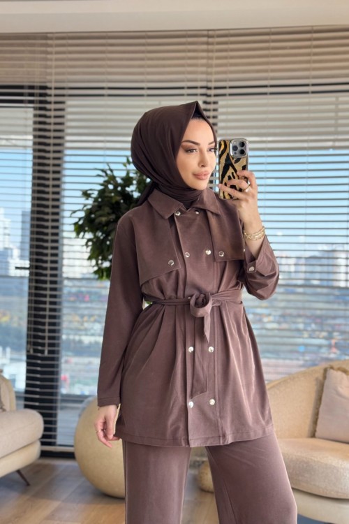 4479 Roba Parça Çıtçıtlı Takım Kahve