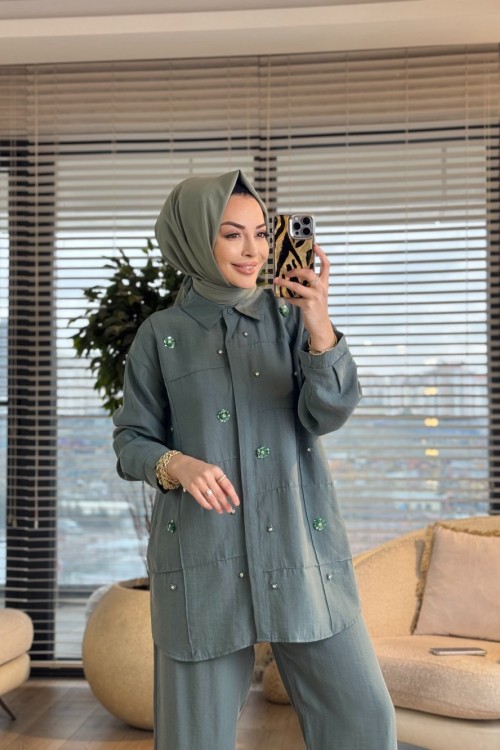 4906 Önü Kare Dikişli Takım Çağla