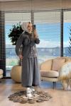 512690 Taş Detaylı Etek Gömlek Takım Siyah