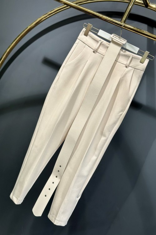 5321 Kaplama Kemerli Pantolon Taş