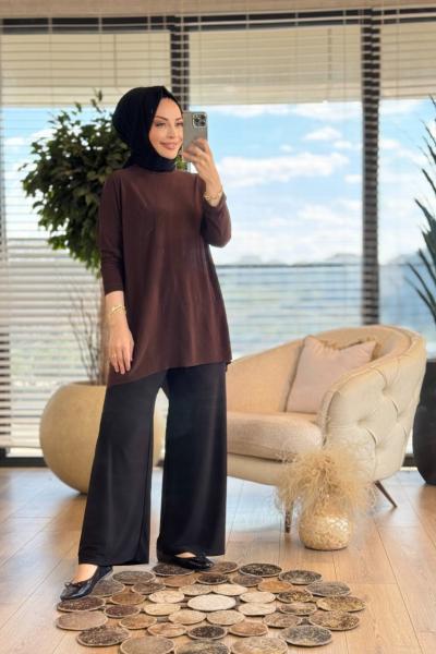 539 Makas Tunik Kahve