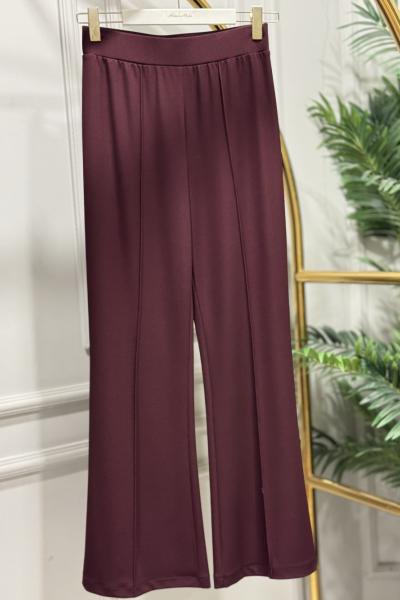 5586 Madrid İspanyol Paça Pantolon Bordo