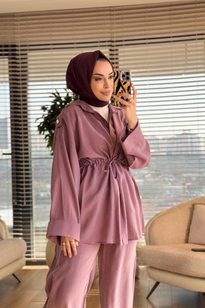 7494 Omuzu Apoletli Önü Bağcıklı Takım Gül