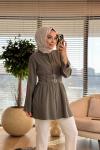 7523 Önü İki Tokalı Tunik Haki