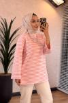9000 Çizgili Osyho Sweatshirt Pembe