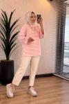 9000 Çizgili Osyho Sweatshirt Pembe