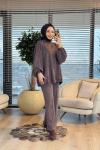 9033 Yarasa Kol Pant. Dikişli Takım Kahve