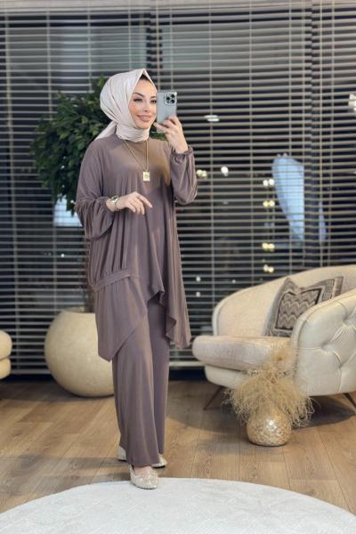 9068 Yan Büzgü Detaylı Takım Vizon