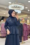 9804 Kolsuz Elbise Ceket 2li Takım Siyah