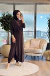 HWN6274 Beyza Şalvarlı Takım Kahve