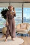 HWN6274 Beyza Şalvarlı Takım Vizon