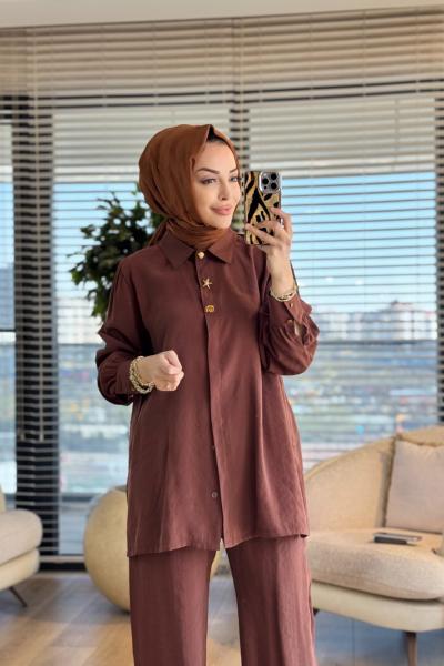 LYL104 Neva Gold Takım Kahve