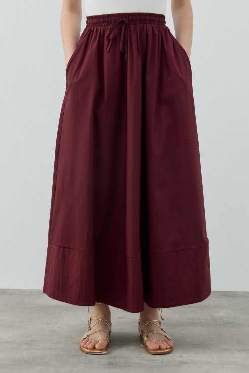 MRW1631 New Poplin Etek Bordo