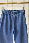 MRW1693 Palazzo Taşlı Denim Pantolon Lacivert