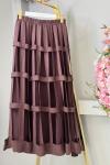S5614 Pasion Kafes Detaylı Dubai Etek Kahve