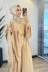 Y-2406 Nova Gold Aksesuarlı Pantolonlu Takım Camel