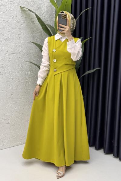 Afitap Elbise Tesettür Giyim  Yağ Yeşili