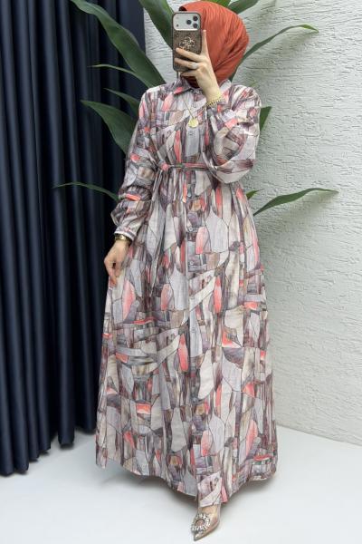 Ayza Elbise Tesettür Giyim  Kiremit