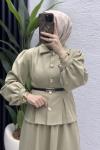 Bihter Etekli Takım Tesettür Giyim Çağla Yeşil