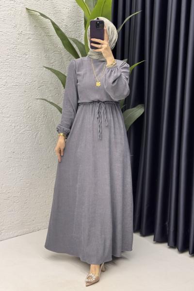 Billur Elbise Tesettür Giyim  Gri