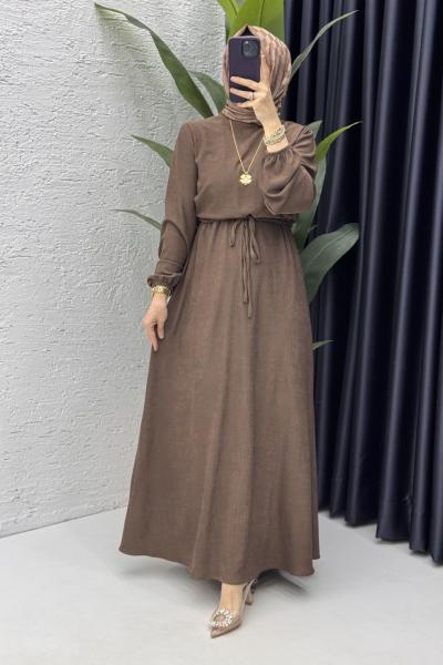 Billur Elbise Tesettür Giyim  Kahverengi