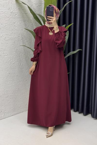 Canan Elbise Tesettür Giyim Bordo