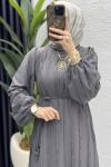 Cevher Elbise Tesettür Giyim  Gri